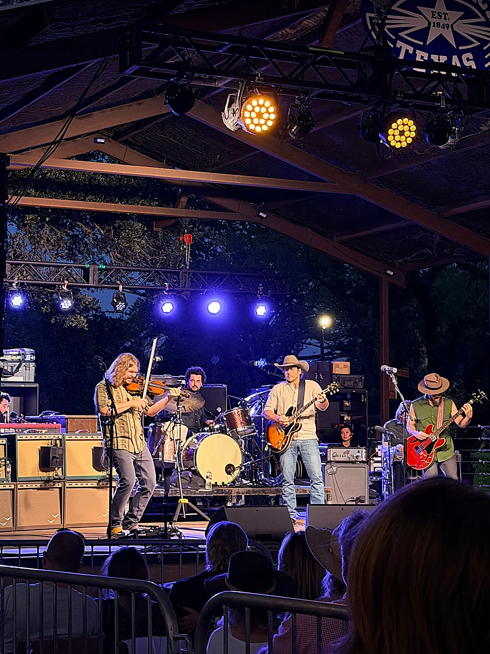 Live music on an outdoor stage